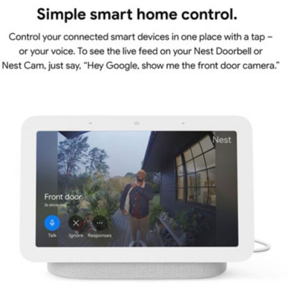 Google Nest Hub (GA00516-US) Smart Display with Google Assistant - Chalk - Picture 10 of 16